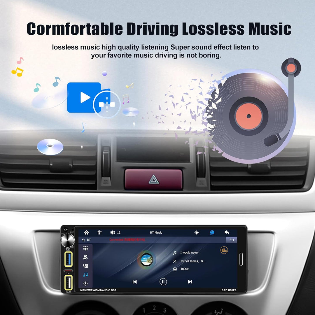 【Wireless】 CAMECHO Autoradio 1 DIN mit Carplay Wireless Android Auto Bluetooth Freisprecheinrichtung