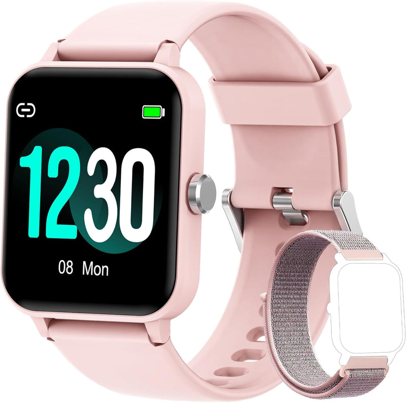 Blackview Smartwatch Damen, Fitness Tracker, 1,85 Zoll HD Voll Touchscreen, Armbanduhr mit Pulsmesse