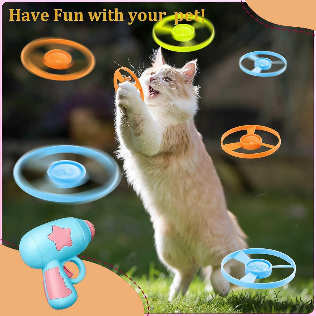 Gamrong Katze-Spielzeug Cat Fetch Toy Haustier Spielzeug für Katze, Cat Toy Sets 4 Launchers und 20
