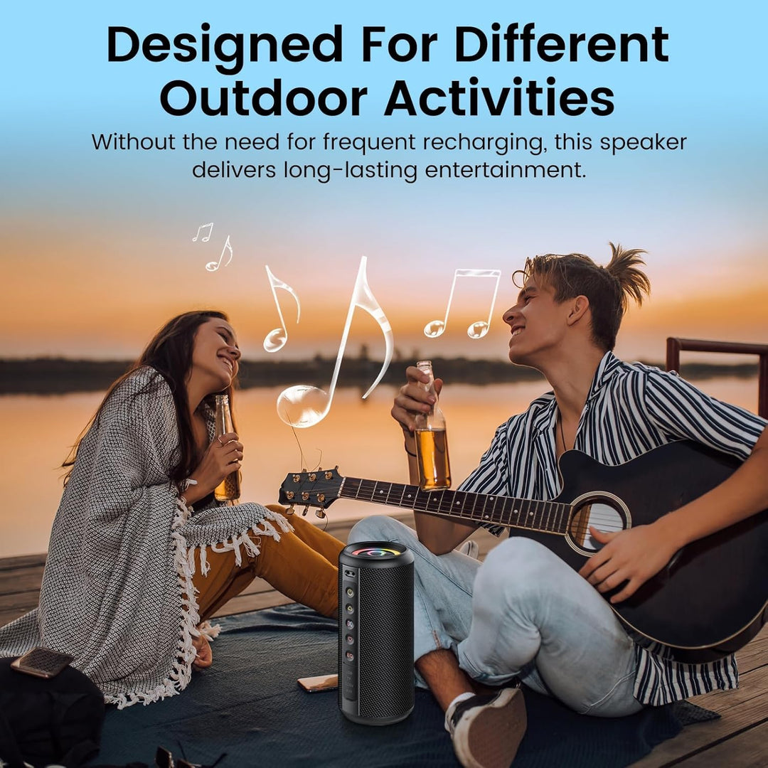 Bluetooth Lautsprecher, 2026 Musikbox Bluetooth 5.4 mit RGB Lichter, Tragbarer Lautsprecher Freispre