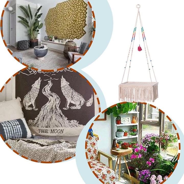 Makramee Katzenschaukel Bett - Makramee Schaukel Bett Katze Hängematte | Handgewebter Boho Kätzchen