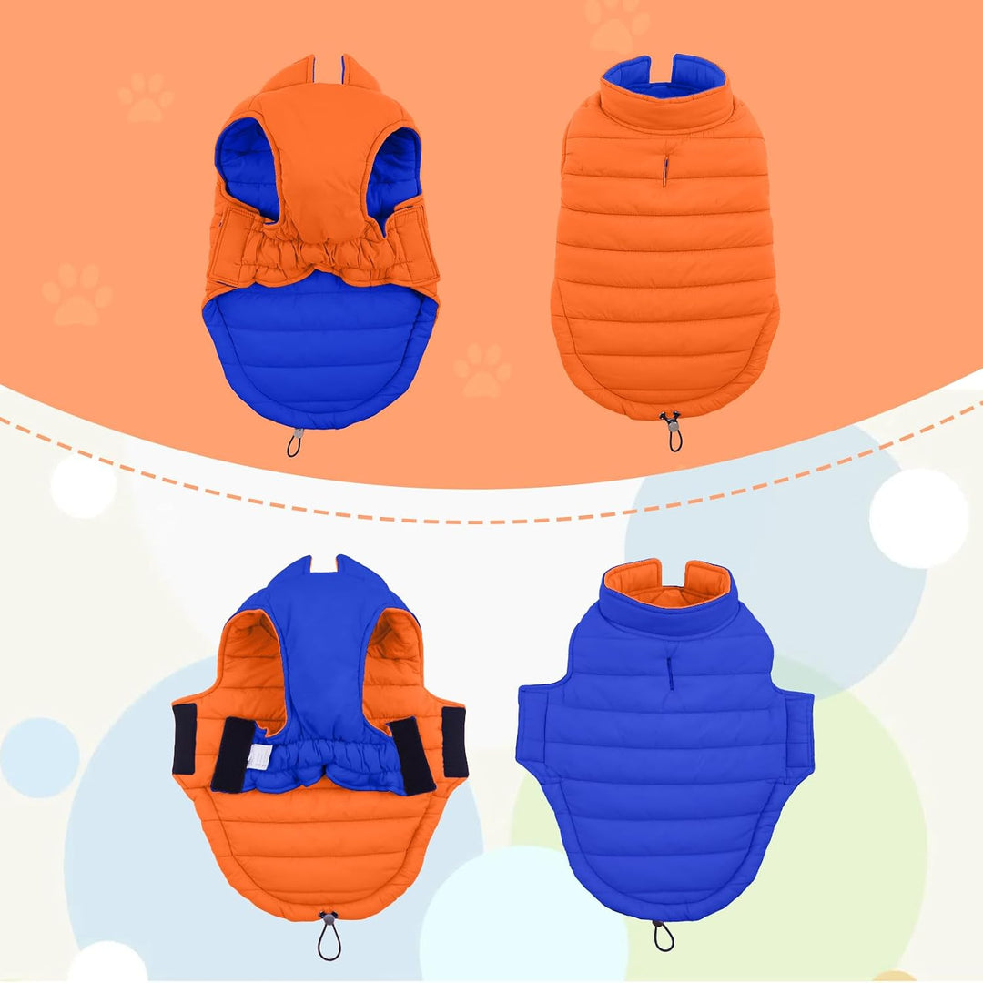 Lelepet Hundemantel Winter Jacke für Kleine Hunde, Wasserdicht Warmer Hunde Winterjacke, Wendbarer W
