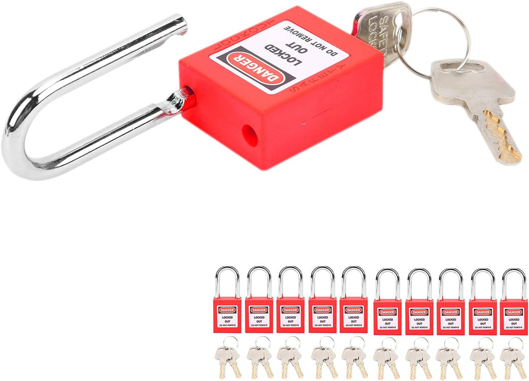 Lockout-Schloss, 38 Mm Rutschfestes, Korrosionsbeständiges Vorhängeschloss, mit 2 Schlüsseln Pro Sch