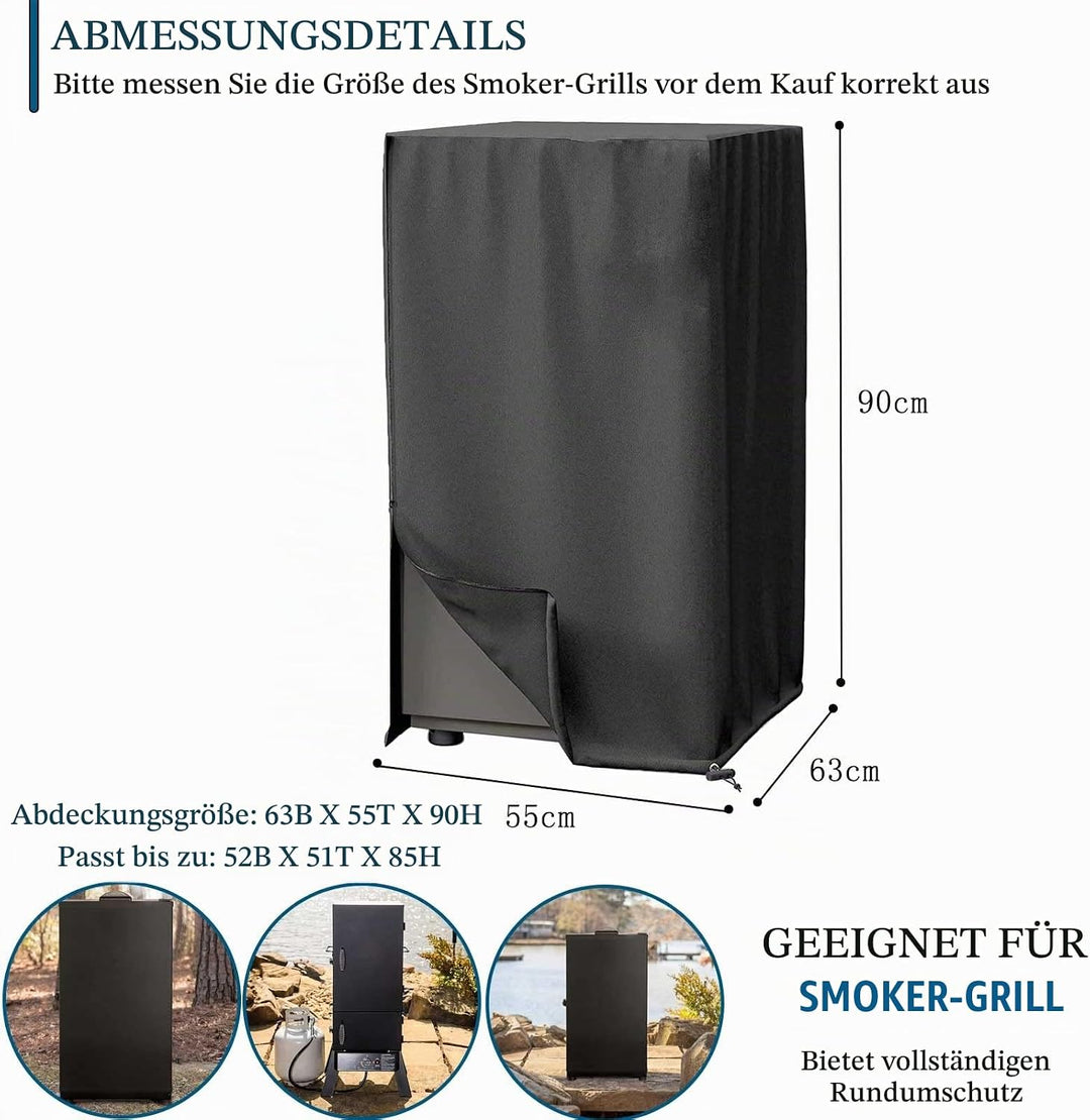 Räucherofen Abdeckhaube Schutzhülle, Smoker Abdeckung Wetterfest, Smoker Abdeckung Mit Schornstein,