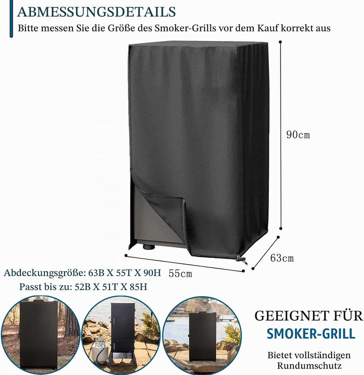 Räucherofen Abdeckhaube Schutzhülle, Smoker Abdeckung Wetterfest, Smoker Abdeckung Mit Schornstein,