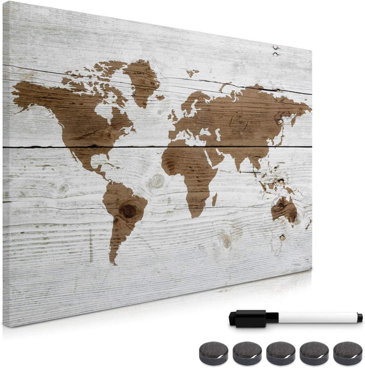 Navaris Magnettafel Magnetpinnwand Memoboard zum Beschriften - 70 x 50cm Notiztafel div. Designs - T