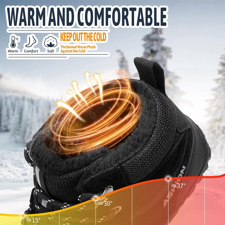 Littleplum Herren Winterschuhe Trekking Outdoor Boots Wanderstiefel Warm Gefüttert Schneestiefel Win
