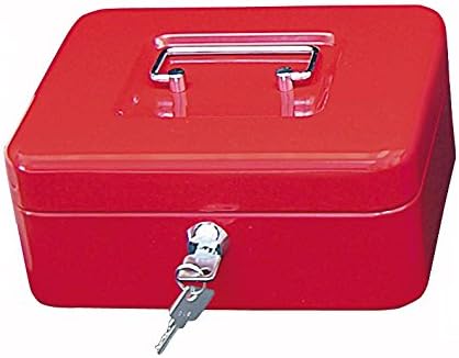 Wedo 145202H Geldkassette (aus pulverbeschichtetem Stahl, versenkbarer Griff, Geldnoten- und Belegek