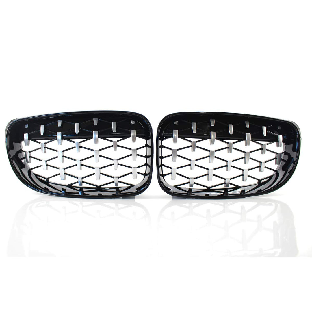 GSRECY Frontstossstange Kidney Diamond Auflage Kühlergrill für 1er E81 E82 E87 E88 LCI 2007-2013