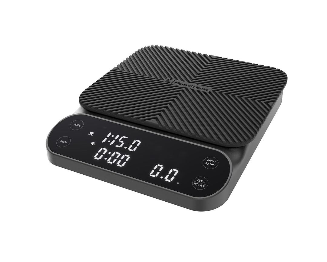 Maestri House S3 Kaffeewaage mit Timer, 3kg/0,1g Wiederaufladbar Digitale Espresso Waage, 3 Brühmodi