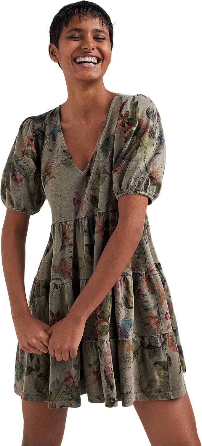 Desigual Damen Vest_nagore Lässiges Kleid XS Grün, XS Grün