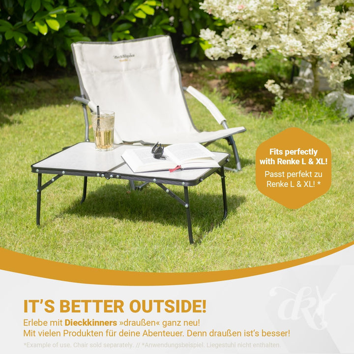 Campingtisch Tamme, Kleiner Falttisch aus Aluminium, Wetterfest für Garten, Camping und Reisen, 60 x