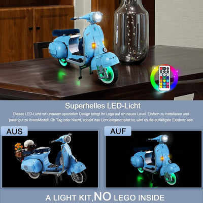 RGB-Fernbedienung Led Licht Set für Lego Vespa 125, Dekorationsbeleuchtungsset for Lego 10298 Vespa