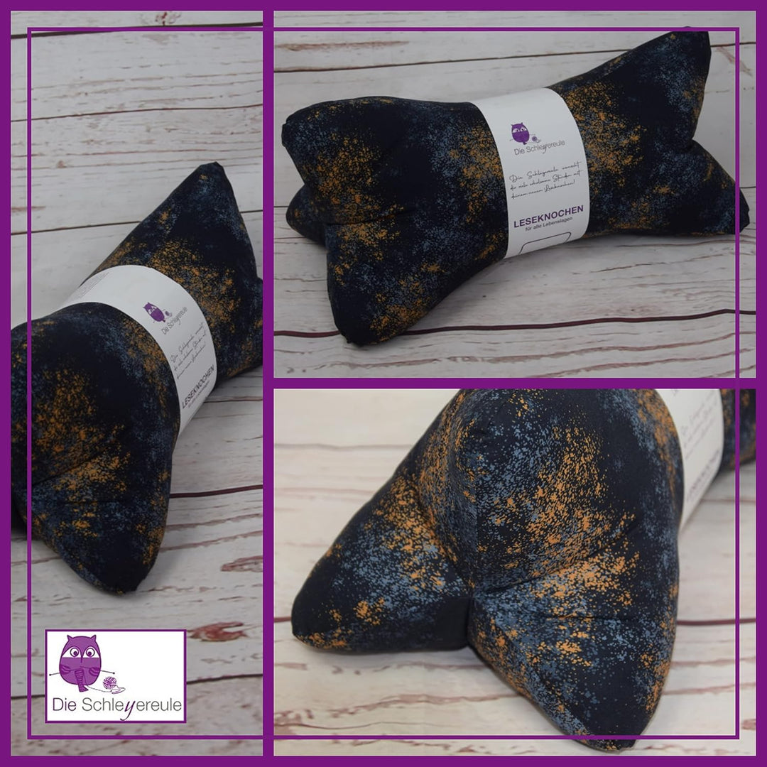 Leseknochen Nackenkissen Handmade in Deutschland, ergonomisch und waschbar, als Nackenrolle, Lesekis