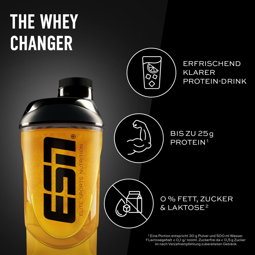 ESN ISOCLEAR Whey Isolate Protein Pulver, 1000g, Peach Iced Tea, Proteinlimo mit fruchtig leckerem G