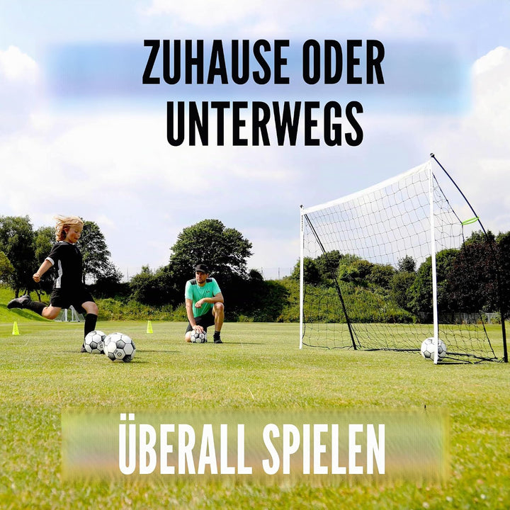 QUICKPLAY KICKSTER Fussballtor - Ultra tragbares Fussballnetz für alle Altersgruppen - Schnell aufba
