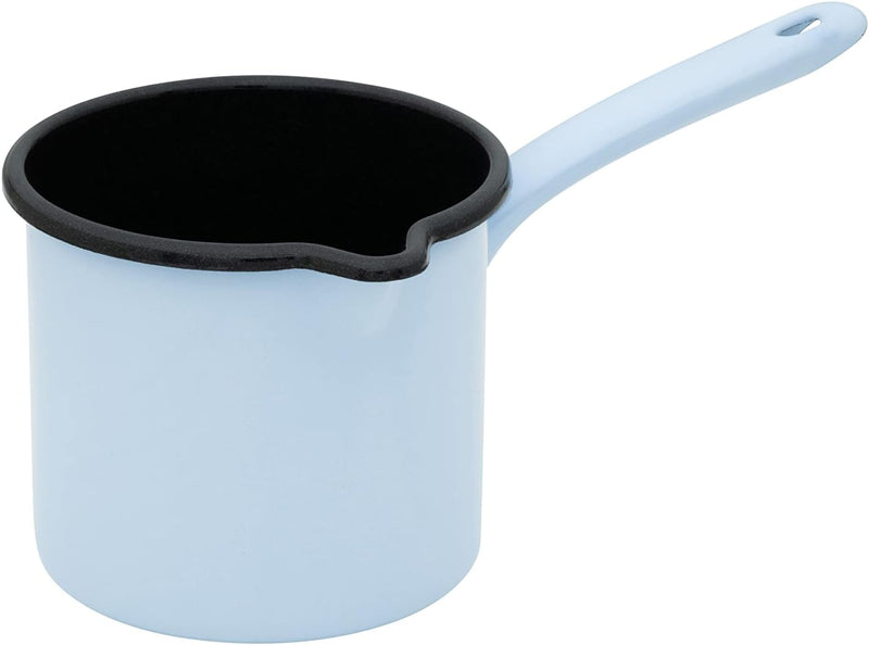 Riess, 0285-028, Schnabeltopf mit Stiel 12cm,1L, BACKEMAILLE BLAU, LBH 24,8x15,2x13,7 cm, Gew. 0,495