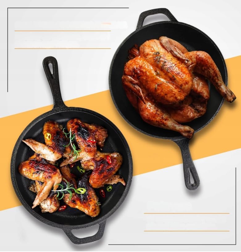 KRAFT&DELE KD4245 Gusseisen Dutch Oven 26 cm 3in1 Kochtopf | mit Pfanne und Deckel, für Induktion, G