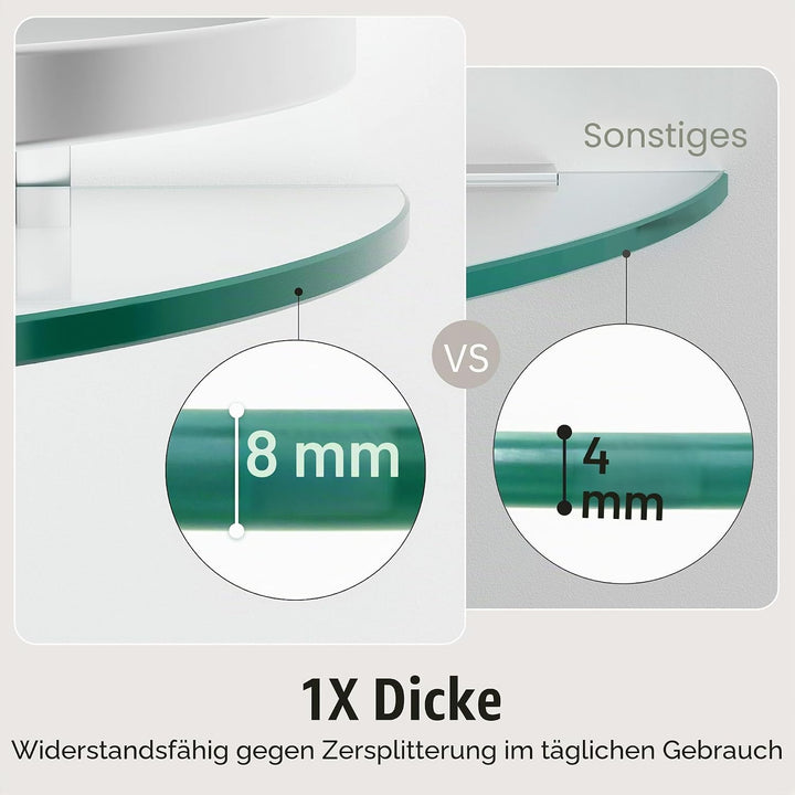 KES Glasregal Eckregal Badregal Glas Duschablage zum Hängen 8mm Badezimmer Wandregal Dusche Glas Abl