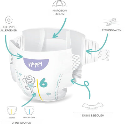 bella baby Happy Windeln Gr.6 Junior Extra 15+ kg HAPPY BOX 96 Stück Grösse 6 (96 Stück), Grösse 6 (
