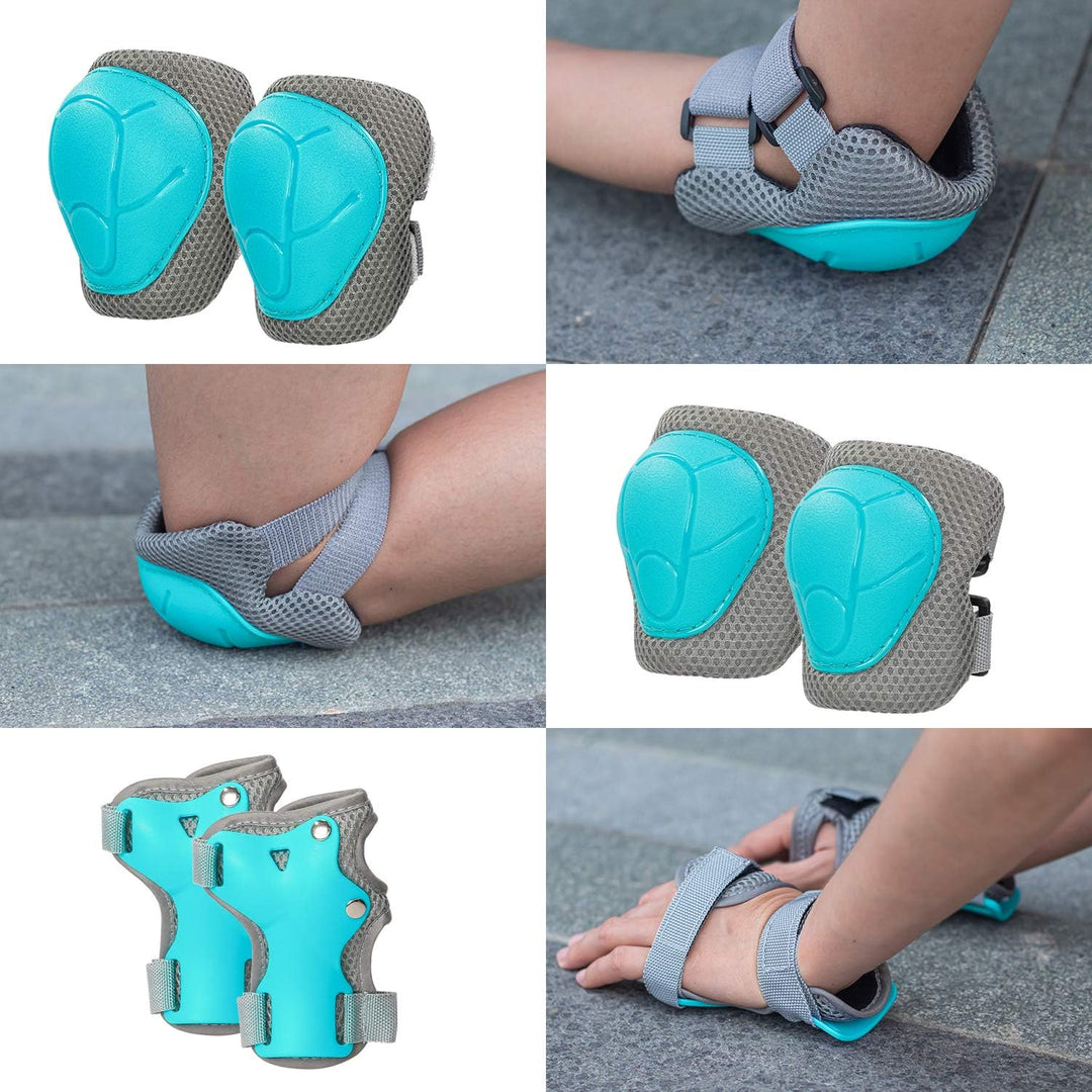 LANOVAGEAR Kinderhelm Schonerset 2-8 Jahre, Skatehelm Protektoren Kinder Knieschoner inliner Schutza