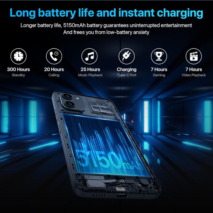 UMIDIGI G1 MAX Smartphone Ohne Vertrag Günstig,6GB + 128GB Handy Günstig,Android 12 Go Handy Ohne Ve