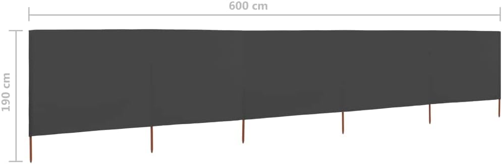 Windschutzgewebe,Windschutz Sichtschutz Balkon,Sichtschutzzaun Anthrazit,600 x 160 cm 600 x 160 cm A