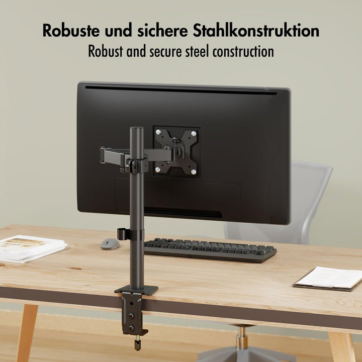 LogiLink Monitor Tischhalterung für 17–32" Bildschirme, 10 kg max., Armlänge 376 mm, VESA 75x75/100x