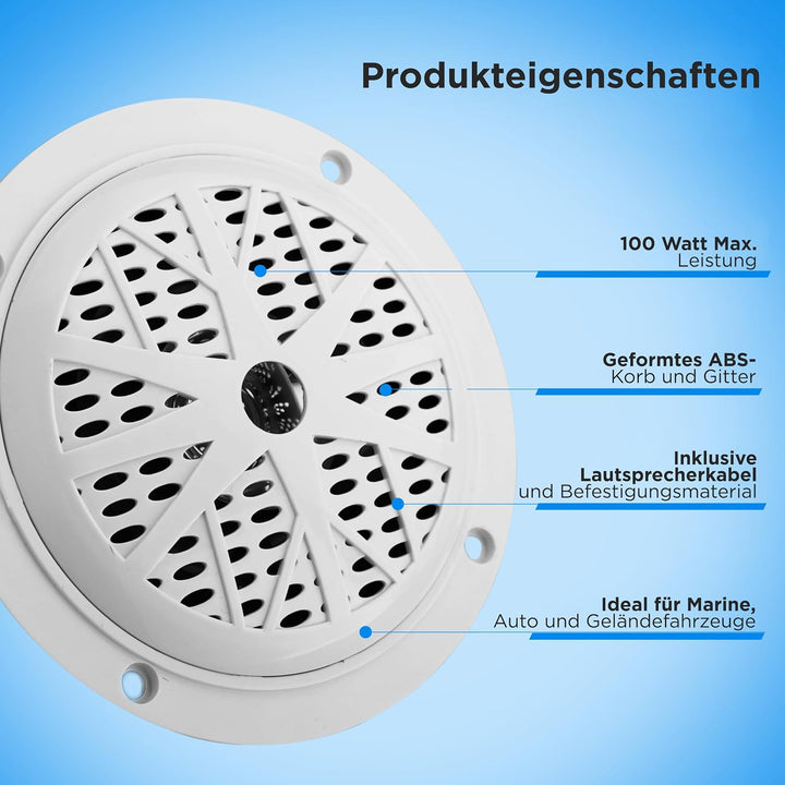 Pyle B001Q5SQE0 Dual Kegel wetterfeste Stereo Lautsprechersystem 10,16 cm (4 Zoll)