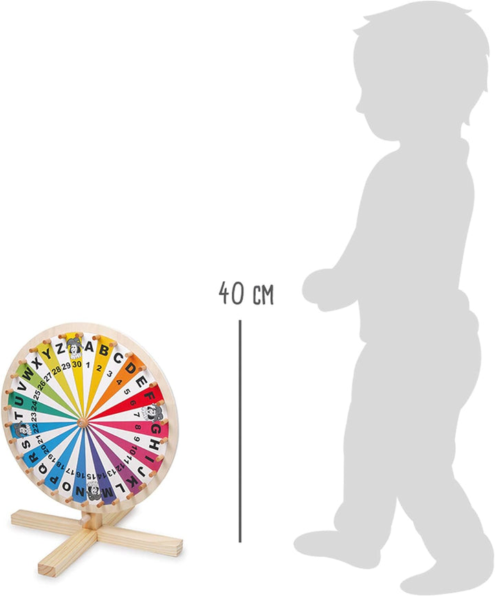 small foot Glücksrad aus Holz, auf jeder Tischplatte spielbar, Spielspass für die ganze Familie, ab