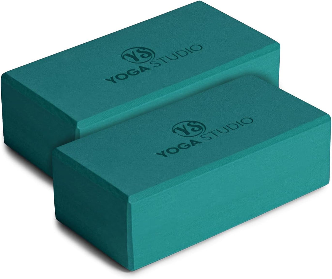 Yoga Studio Yoga-Block aus hochdichtem EVA-Schaumstoff, Doppelpack, rutschfest, abgeschrägte Kanten,