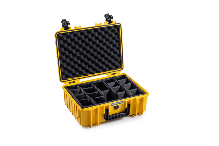 B&W Transportkoffer Outdoor - Typ 5000 - Gelb mit variabler Facheinteilung - Wasserdicht nach IP67 Z