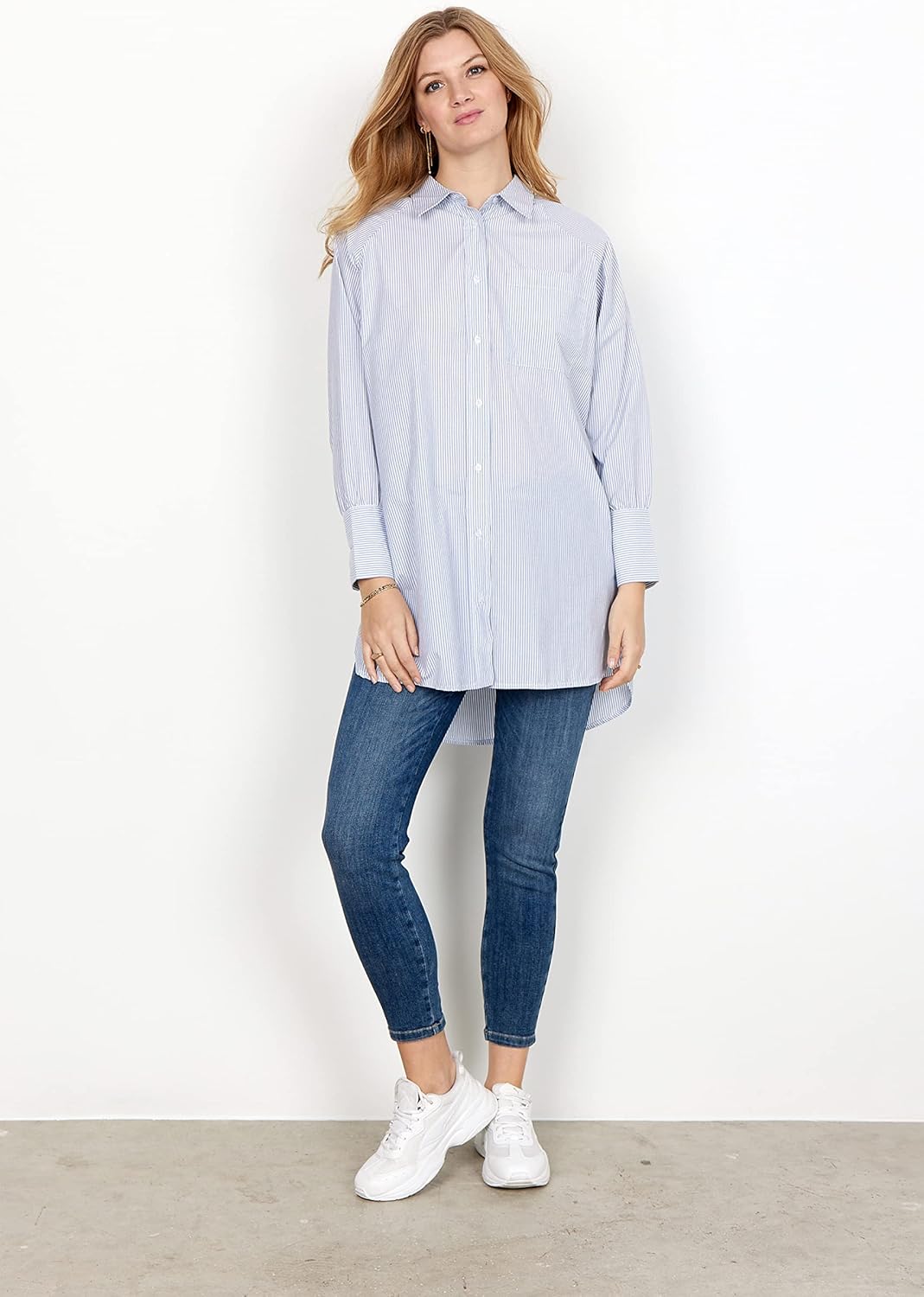 Soya Concept Damen Top M Cashmere Blue Combi, M Cashmere Blue Combi