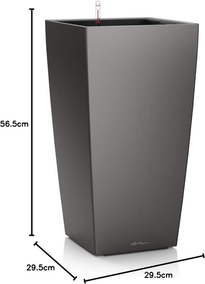 LECHUZA CUBICO Premium 30 anthrazit metallic 18184 29.5x29.5x56.5 cm Anthrazit Metallic, 29.5x29.5x5