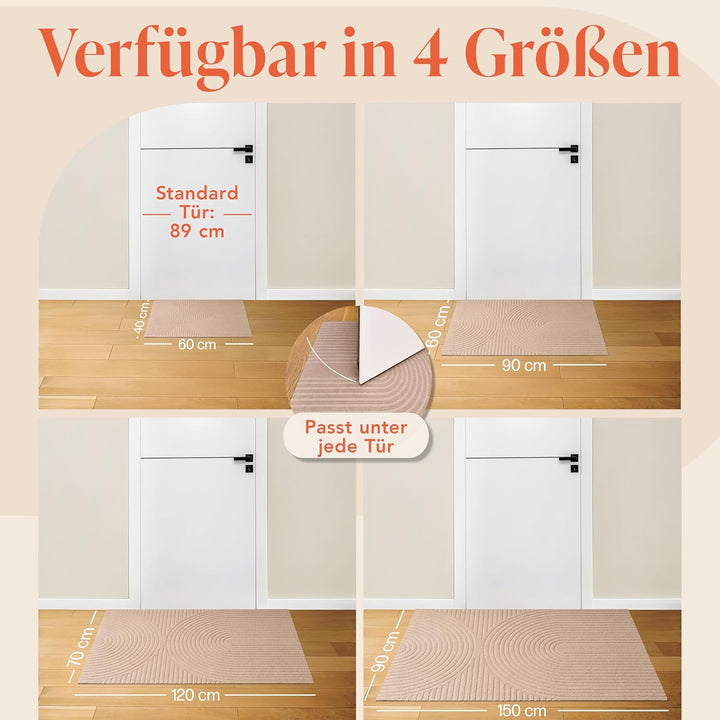 Blumtal Fussmatte 40x60 cm - rutschfeste Schmutzfangmatte - Fussabtreter mit Muster - Fussmatten Hau