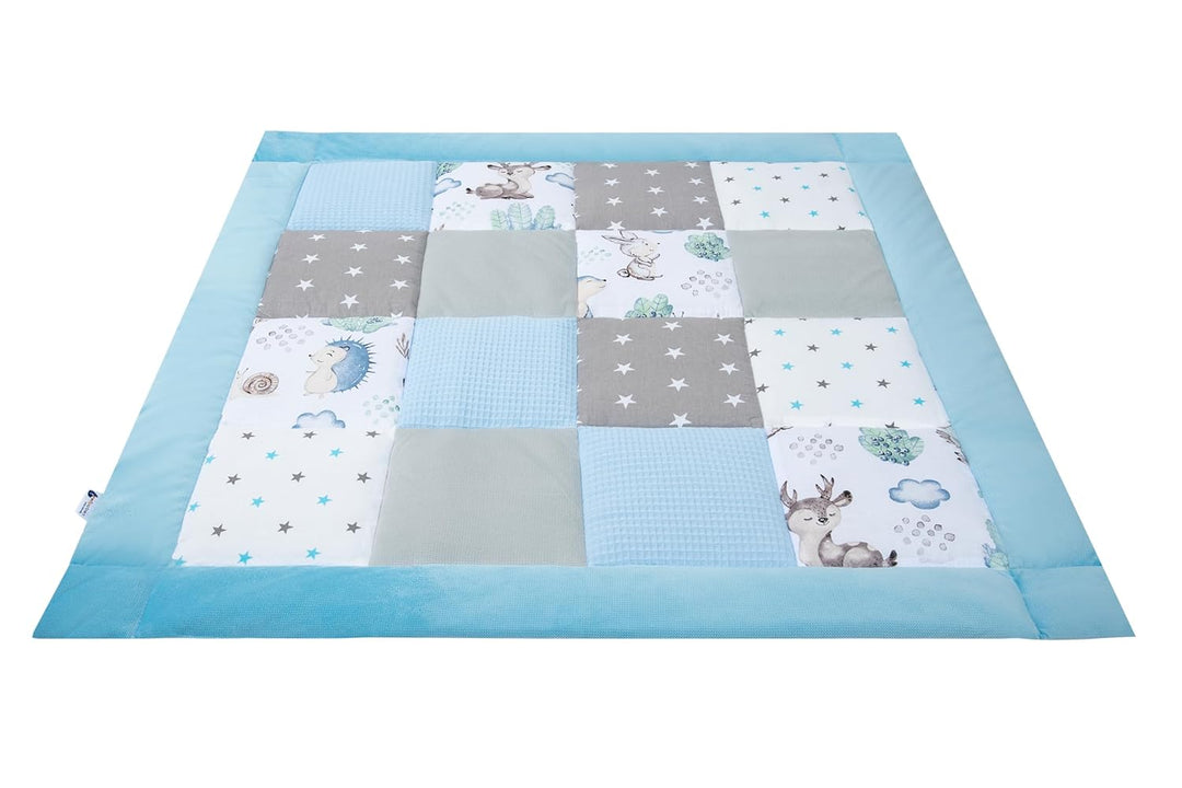 Medi Partners Krabbeldecke 100% Baumwolle 100x100cm multifunktional Dick Weich Spielmatte Baby Laufg
