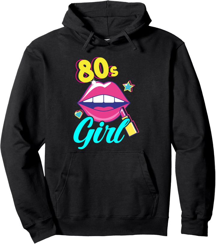 Damen 80's Girl Lustiges 80er Jahre Party Mottoparty Pullover Hoodie