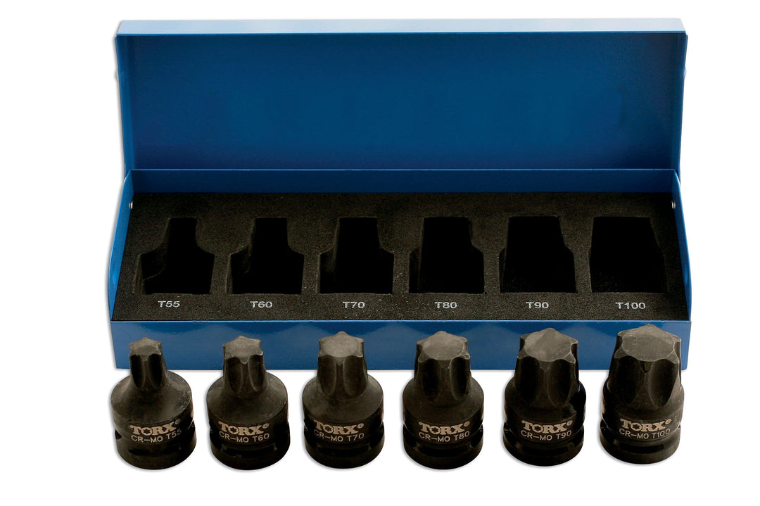 Laser 4947 Laser 4947 Schlagschraubendreher-Star-Bits, 6 Stück 1/2"D
