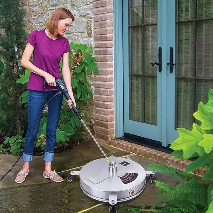 39 cm Hochdruckreiniger-Oberflächenreiniger mit 4 Rädern, Edelstahlgehäuse & 1/4 Zoll Schnellverbind