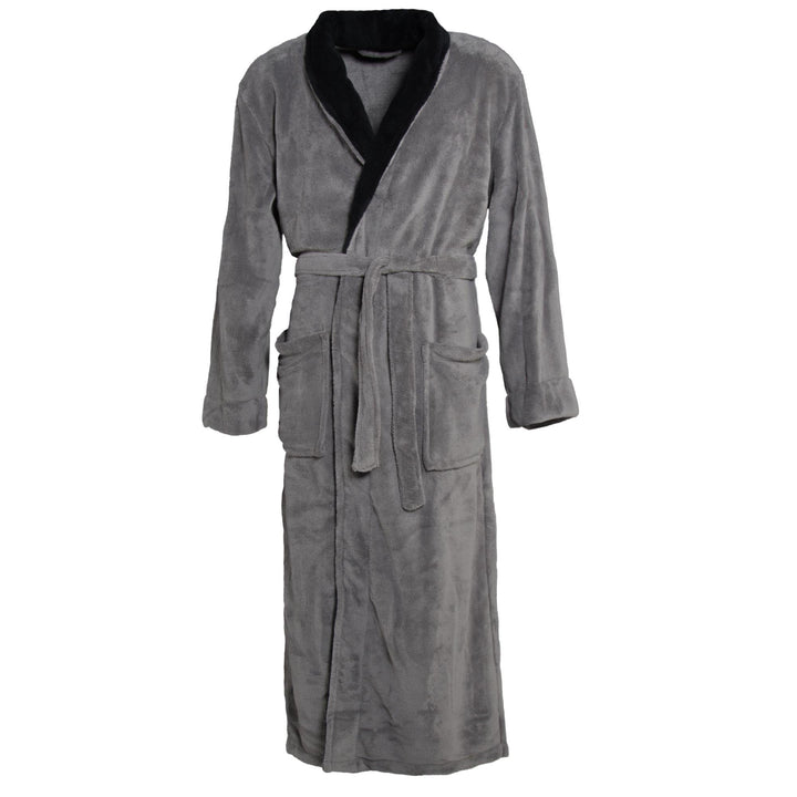 CelinaTex Nevada Bademantel Damen Herren S anthrazit schwarz Mikrofaser Saunamantel Coral Fleece Mor