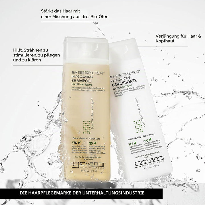 Giovanni Tea Tree Triple Treat , Duo Set Shampoo &amp; Conditioner, 8.5 Oz Each Bottle by Giovanni