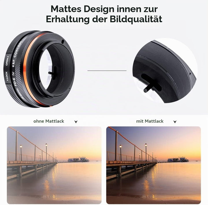 K&amp;F Concept Lens Mount Adapter FD-NEX IV Manueller Fokus Kompatibel mit Canon FD &amp; FL 35 mm Objektiv