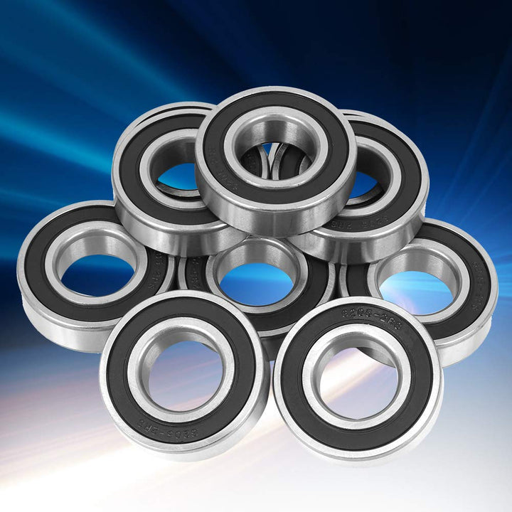 Fafeicy 10Pcs 6205‑2RS Kugellager, 25 mm Innenlochdurchmesser und 15 mm Dicke, für Papierherstellung