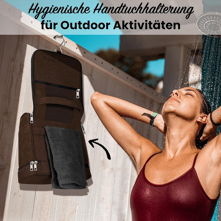 DELAWAY XXL Kulturbeutel zum Aufhängen [Design 2024] Grosse Kulturtasche für Damen, Herren mit Koffe