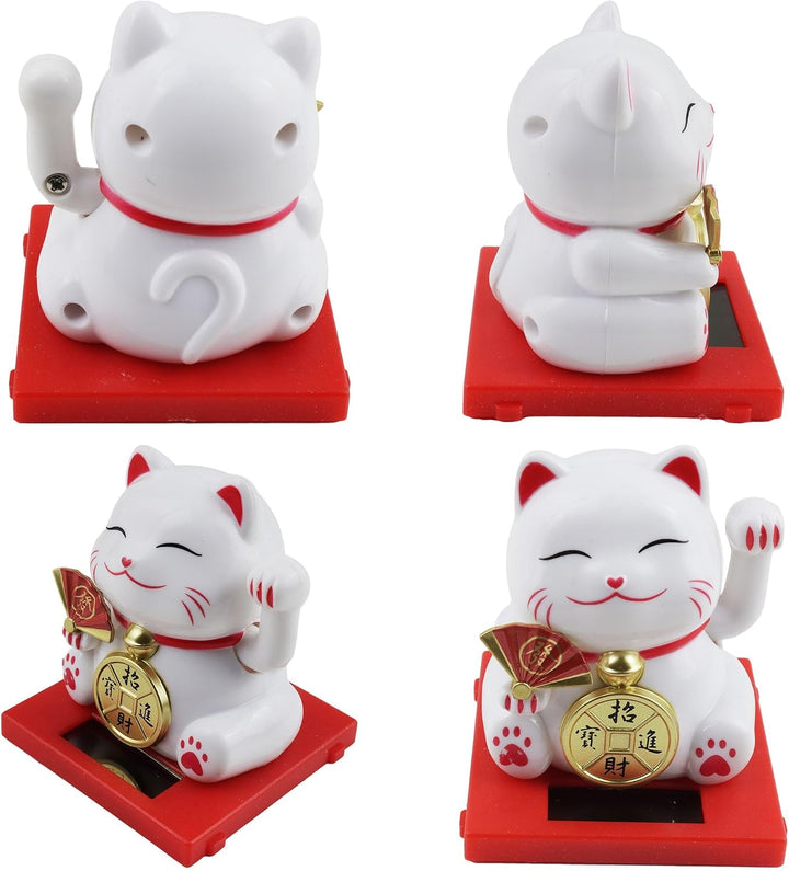 Freak Scene Glückskatze Mini Maneki-Neko Medaille Solar 5cm Winkekatze Lucky cat Set, Set