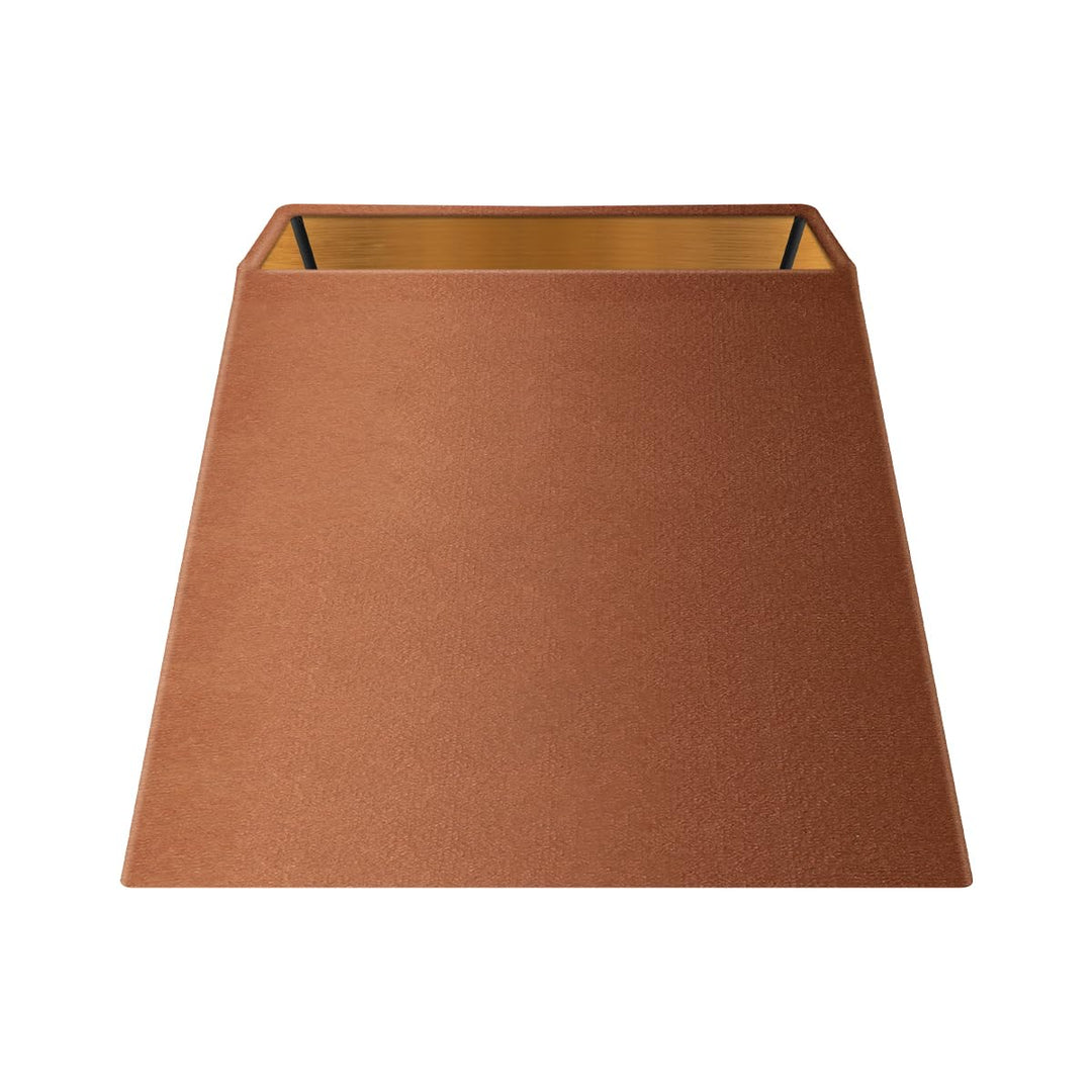 Home Sweet Home Samtlampenschirm VELVET, braun + gold | 20 x 20 x 14 cm | Kann mit Tischlampen verwe