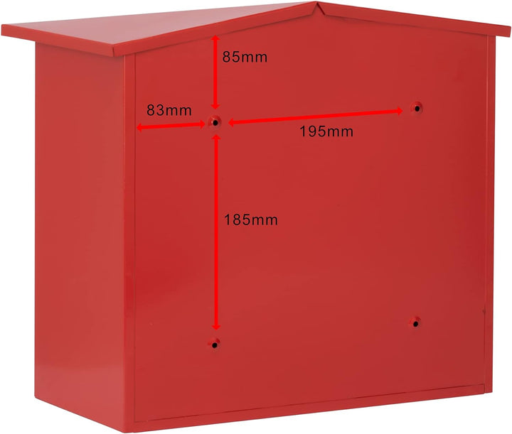 G2 Trading Company 025 Metall-Briefkasten - rot, Rot