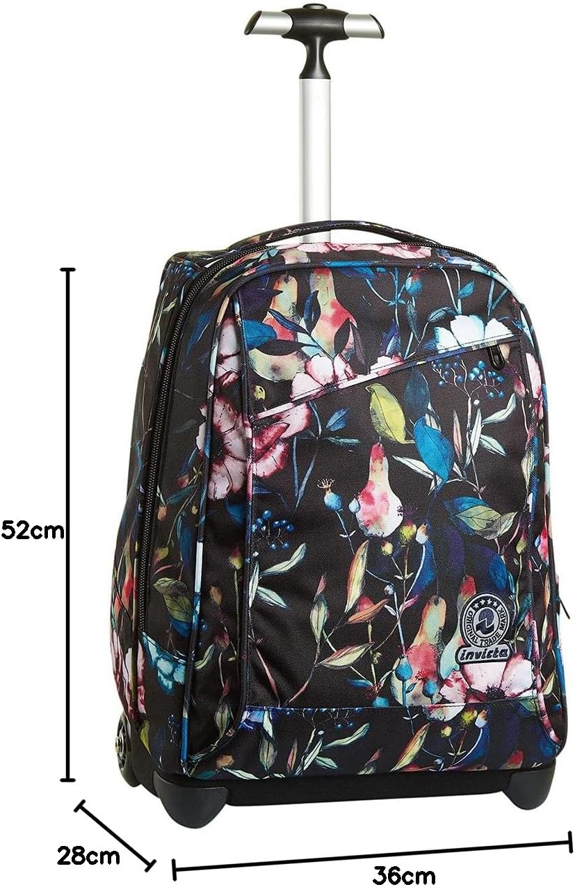 Invicta TROLLEY, 2 in 1, Schulranzen mit Rollen, Rucksack mit Trolleyfunktion für Schule, Reisen, Mä