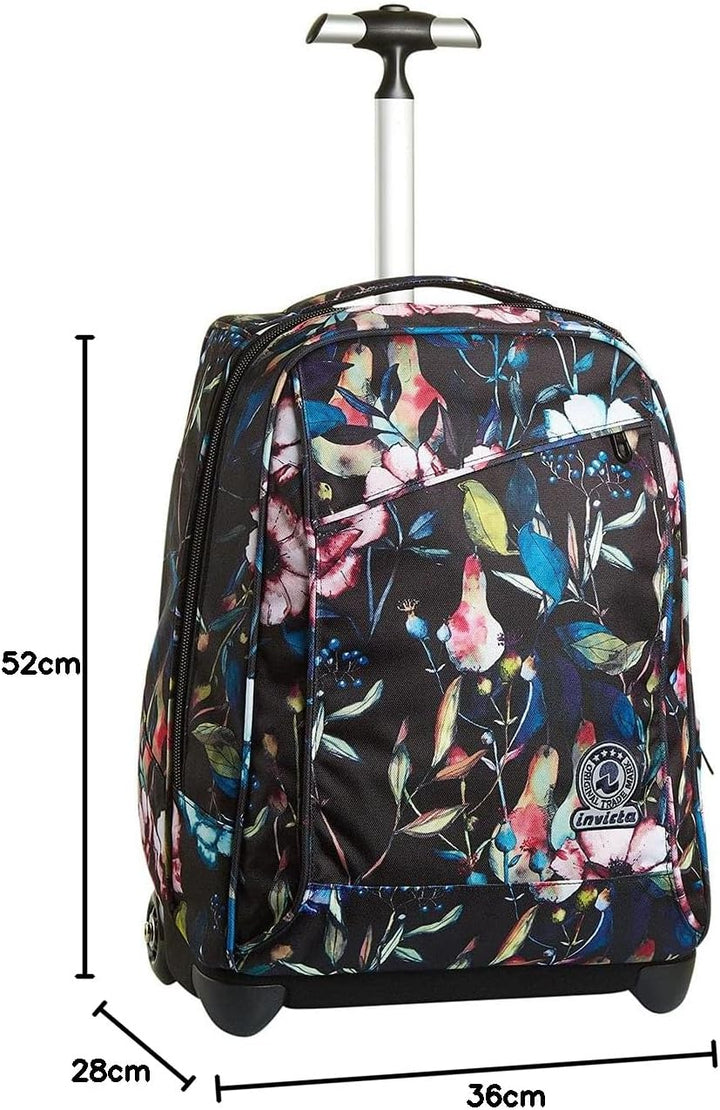 Invicta TROLLEY, 2 in 1, Schulranzen mit Rollen, Rucksack mit Trolleyfunktion für Schule, Reisen, Mä