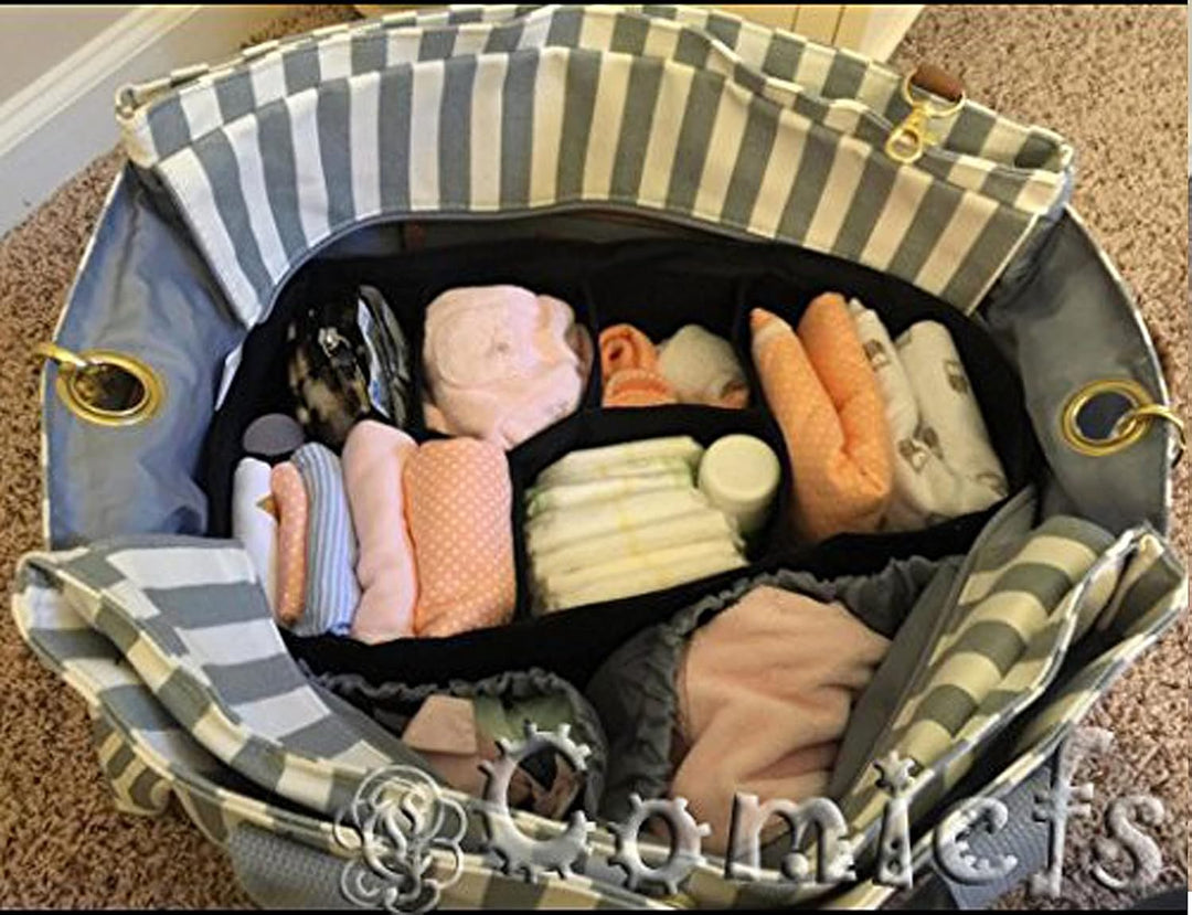 Comicfs Baby-Wickeltaschen-Einsatz mit Comicfs-Reinigungstuch (Masse: 30,5 x 16,4 x 20,3 cm, schwarz